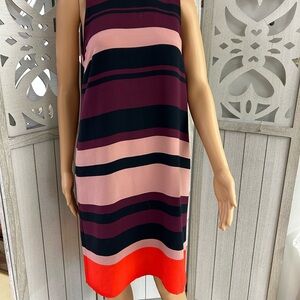 Striped Sleeveless Dress - Black, Pink, Red
